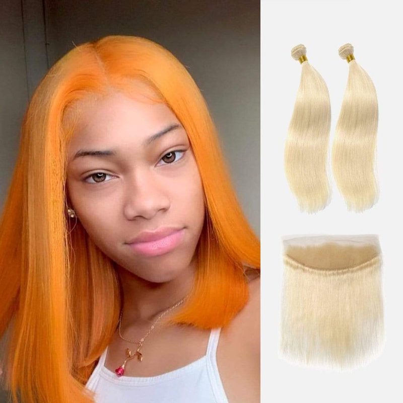 11a platinum 613 blonde brazilian 100 human hair straight shoulder look style 11a platinum blonde 13x4 lace frontal brooklyn hair 14058889248867