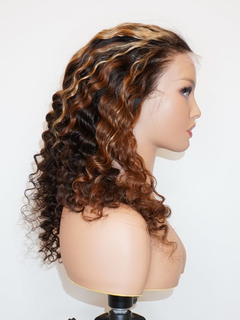 13x4 hd lace front color pop wig deep wave wig sun kissed brooklyn hair 42191379235122