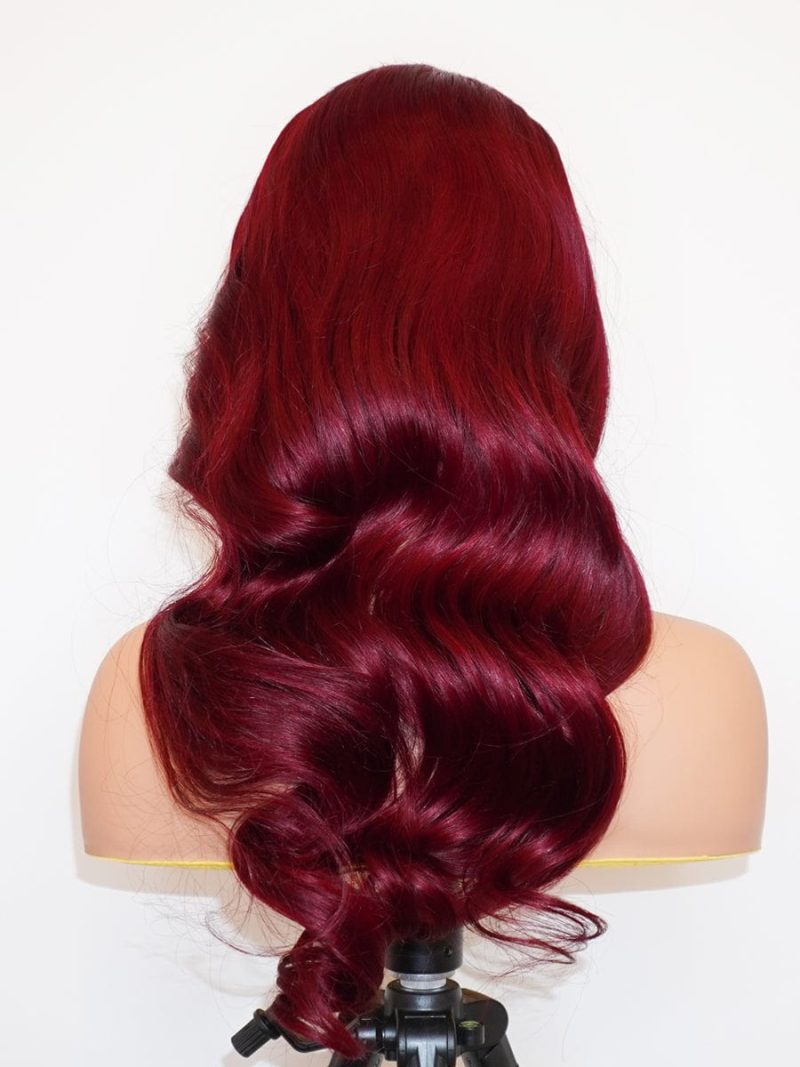 Brooklyn Hair 13x4 HD Lace Front Color-Pop Wig / Loose Body Wave Style Wig 24-26" 24-26" / Ruby Red / 13x4 HD Lace