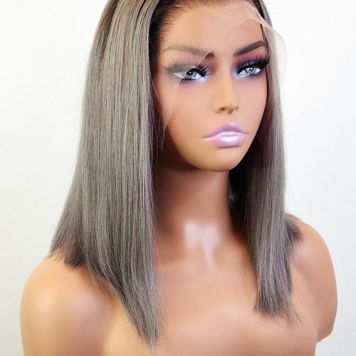 Brooklyn Hair 13x4 HD Lace Front Color-Pop Wig / Straight Bob Short Bob Short / Moonlit / 13x4 HD Lace