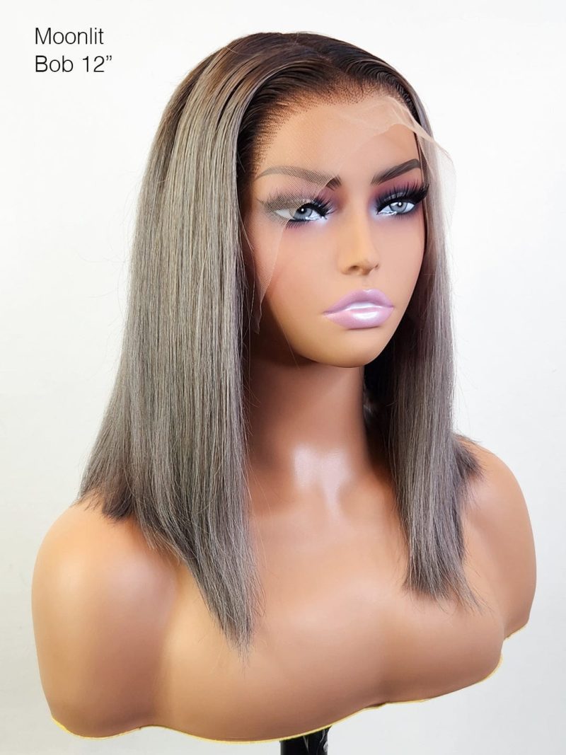 Brooklyn Hair 13x4 HD Lace Front Color-Pop Wig / Straight Bob Short Bob Short / Moonlit / 13x4 HD Lace