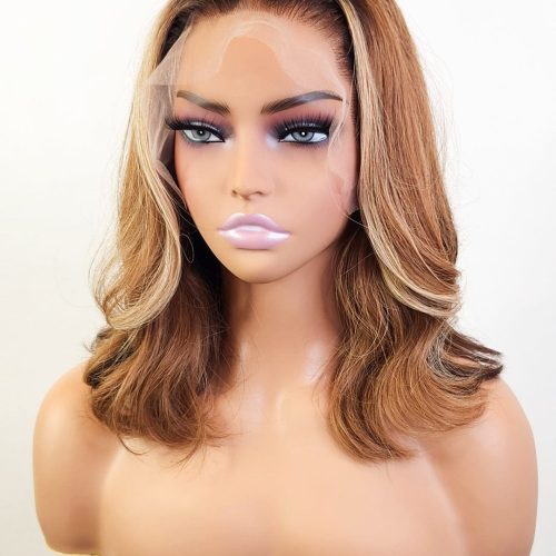 Brooklyn Hair 13x4 HD Lace Front Color-Pop Wig / Straight Bob Short Bob Short / Sun-kissed / 13x4 HD Lace