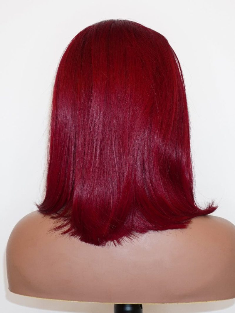 13x4 hd lace front color pop wig straight bob wig ruby red brooklyn hair bob short ruby red 13x4 hd lace 42190878802226