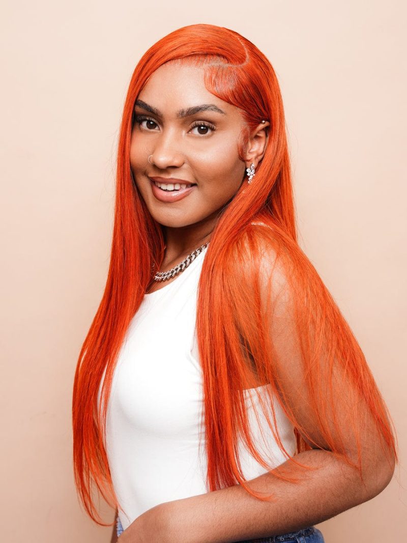 13x4 hd lace front color pop wig straight wig cajun spice brooklyn hair 42356662337842