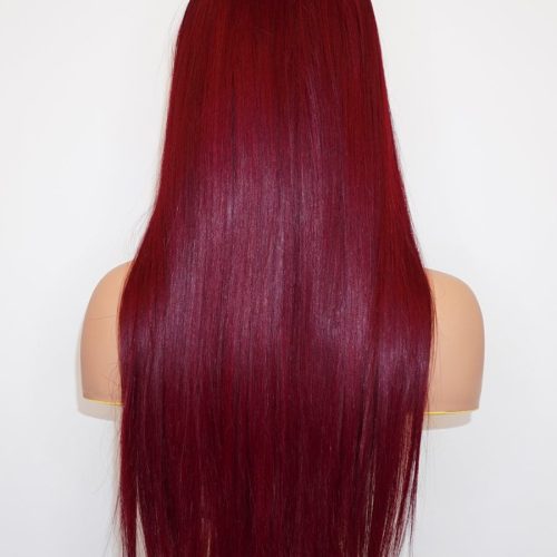 13x4 hd lace front color pop wig straight wig ruby red brooklyn hair 42190978154802