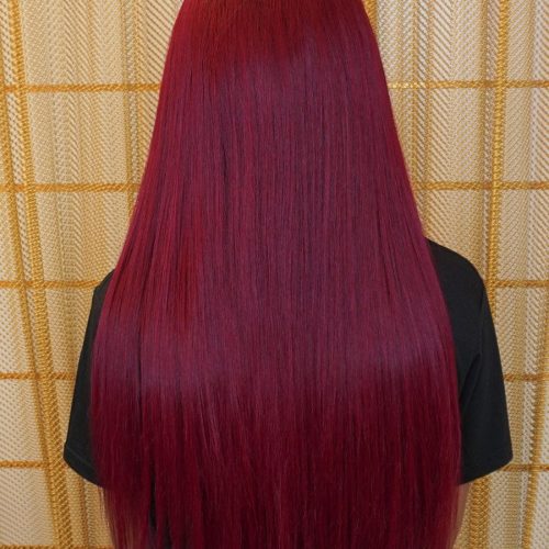 13x4 hd lace front color pop wig straight wig ruby red brooklyn hair 42190990868786