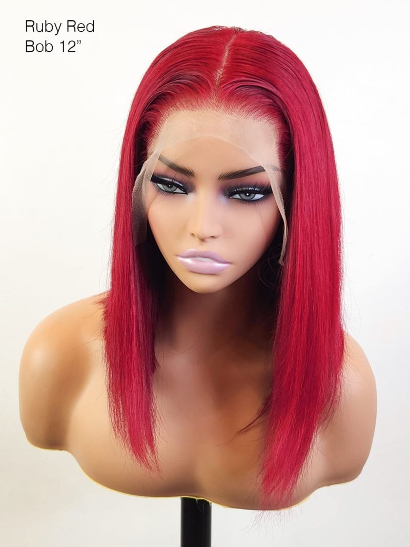 13x4 hd lace front wig straight bob ruby red brooklyn hair bob short ruby red 13x4 hd lace 45734629507378