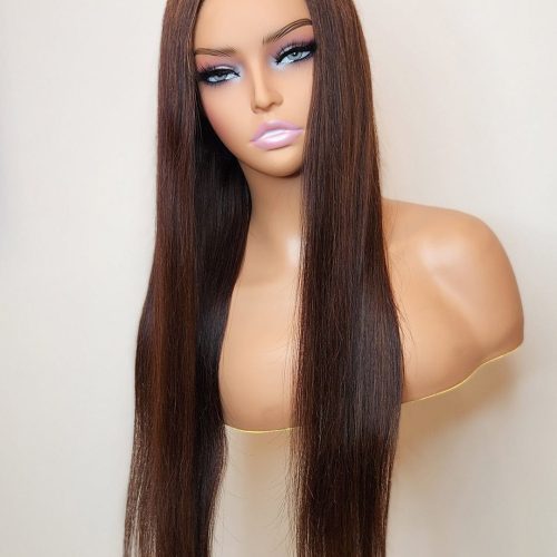 Brooklyn Hair 180% Density Silky Straight Glueless Wig Small Knots 5x5 Swiss HD Pre-Cut Lace Espresso Deep Brown 24-26" / Espresso