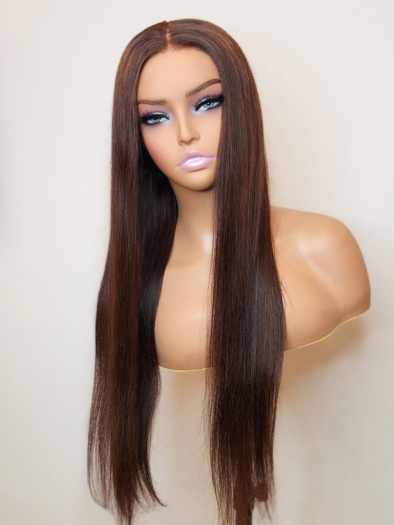 Brooklyn Hair 180% Density Silky Straight Glueless Wig Small Knots 5x5 Swiss HD Pre-Cut Lace Espresso Deep Brown 24-26" / Espresso