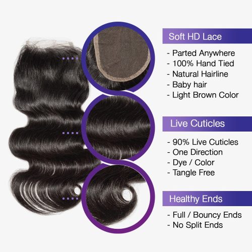 4x4 lace closure unprocessed body wave brooklyn hair 45918382096690