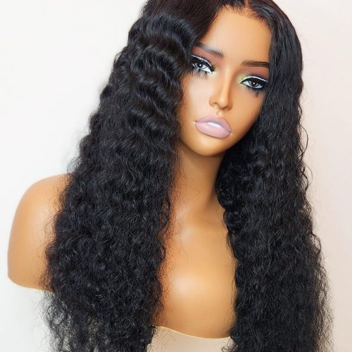 Brooklyn Hair 5x5 Swiss HD Lace Glueless Wig Deep Wave Invisible Knots Jet Black