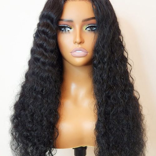 5x5 swiss hd lace glueless wig deep wave invisible knots jet black brooklyn hair 46652644032818