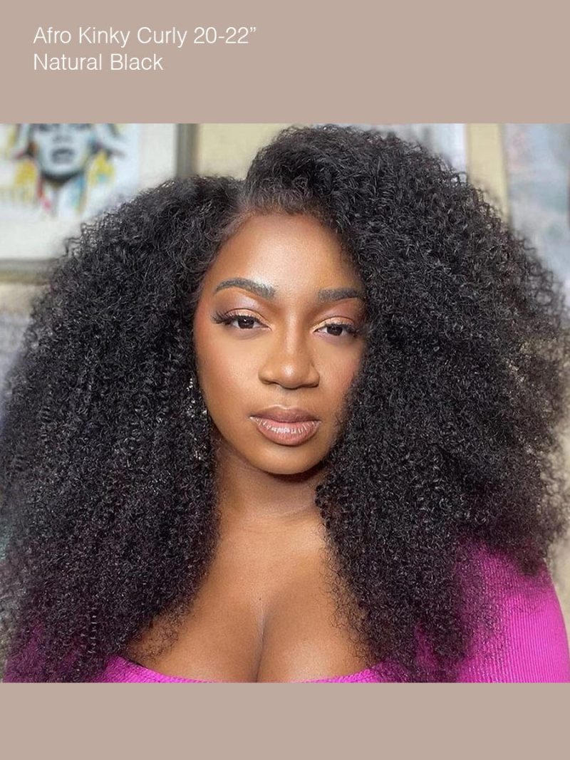 afro kinky curly glueless wig 180 density invisible small knots 5x5 swiss hd pre cut lace natural black brooklyn hair 46508439503154