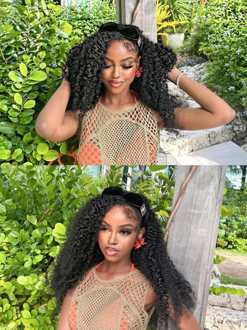 afro kinky curly glueless wig 180 density invisible small knots 5x5 swiss hd pre cut lace natural black brooklyn hair 47523195912498