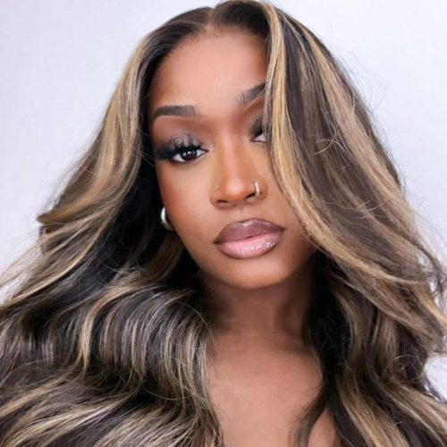 Brooklyn Hair Blonde Highlights Loose Body Wave Glueless Wig Invisible Small Knots 5x5 Swiss HD Pre-Cut Lace 180% Density Sun-Kissed 24-26" / Sun-Kissed