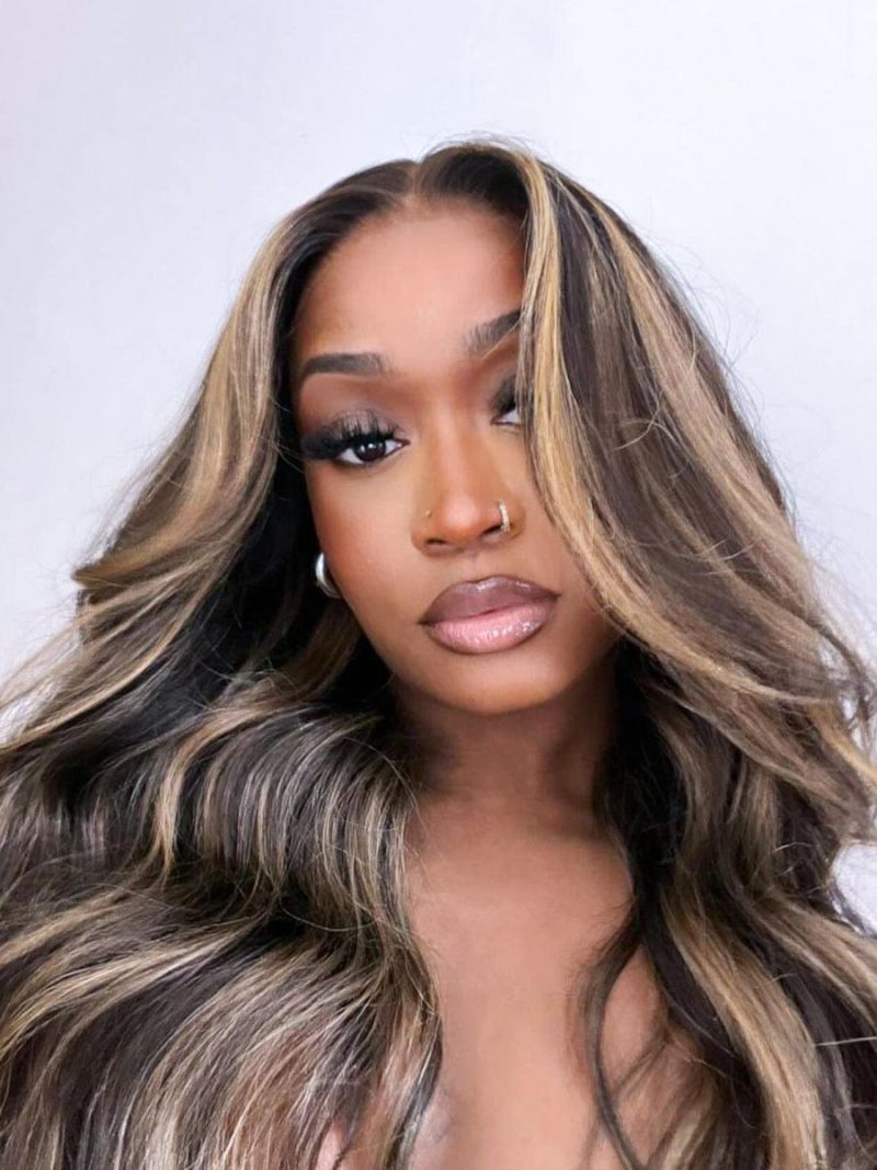 Brooklyn Hair Blonde Highlights Loose Body Wave Glueless Wig Invisible Small Knots 5x5 Swiss HD Pre-Cut Lace 180% Density Sun-Kissed 24-26" / Sun-Kissed