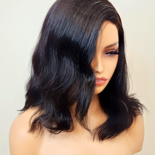 Brooklyn Hair Blunt Cut Short Bob Style Glueless Wig Invisible Knots 5x5 Swiss HD Pre-Cut Lace Bob Style 10-12" / Jet Black