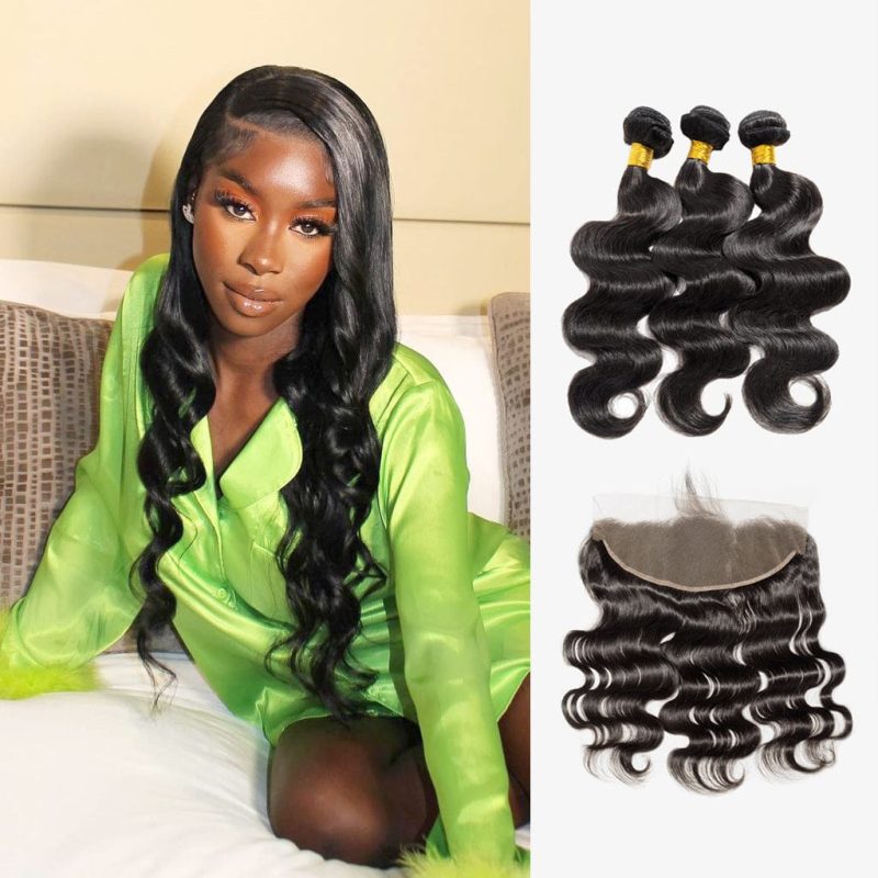 brooklyn hair 9a body wave 3 bundles with 13x4 long lace frontal look brooklyn hair 29225535996003