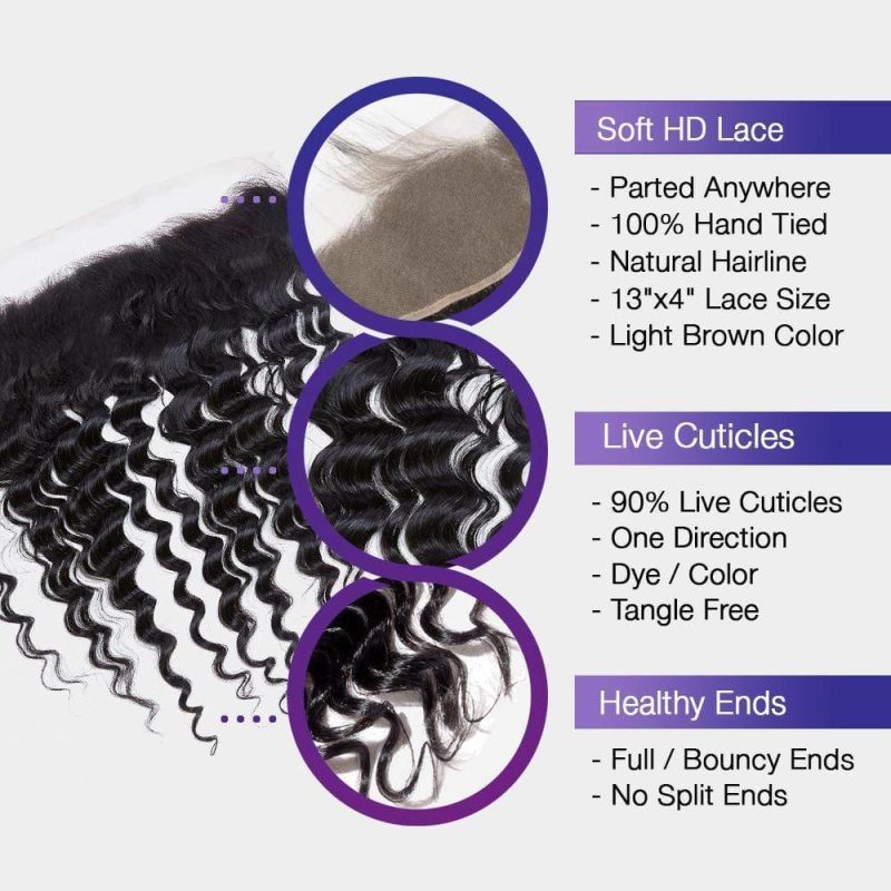 brooklyn hair 9a loose deep wave 4 bundles with 13x4 lace frontal look brooklyn hair 16052655784035