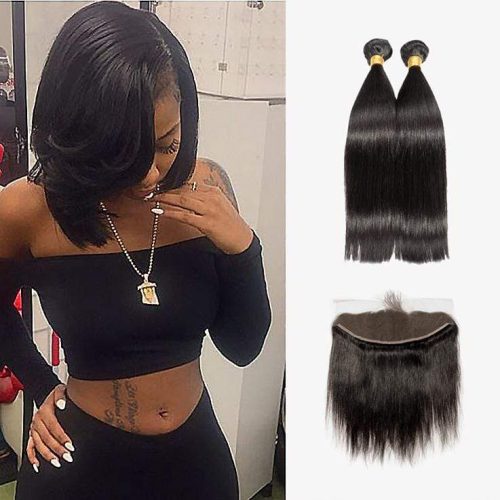 Brooklyn Hair 7A Straight / 2 Bundles with 13x4 Lace Frontal Look - Brooklyn Hair