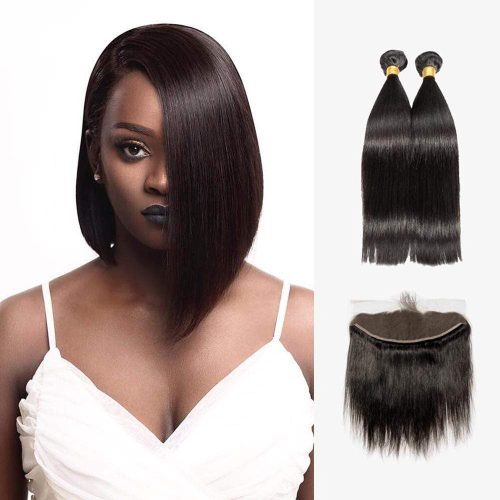 Brooklyn Hair 7A Straight / 2 Bundles with 13x4 Lace Frontal Look - Brooklyn Hair