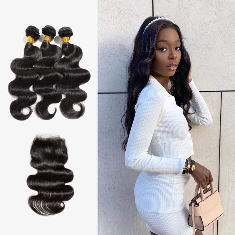 brooklyn hair extension 9a body wave indian virgin bundle hair unprocessed body wave weave 3 bundles with 4x4 lace closure deal brooklyn hair 14542839480419