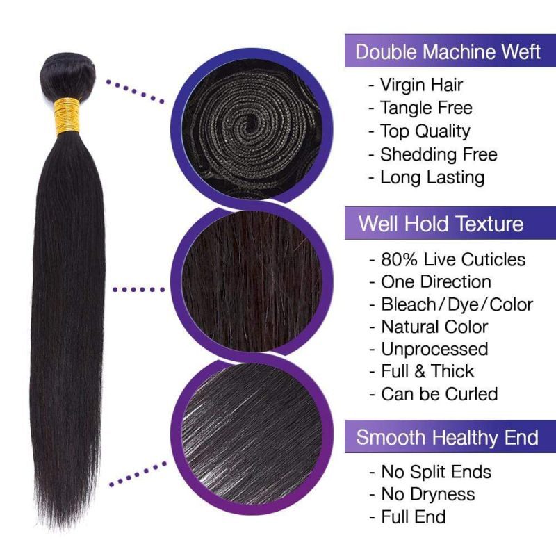 brooklyn hair extension 9a straight 100 indian virgin bundles extra long hair style weave 4 bundles with 4x4 lace closure deal brooklyn hair natural black 14556705914979