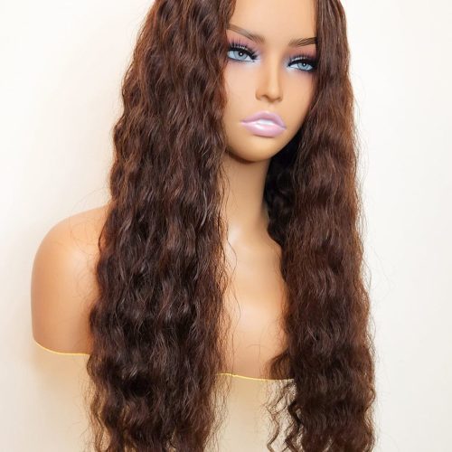 brown water wave style ready to wear glueless deep wave wig invisible knots 5x5 swiss hd pre cut lace espresso brooklyn hair 46652650422578