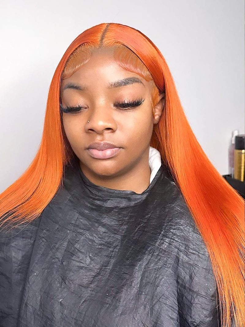 ginger silky straight color pop wig 13x4 hd lace front cajun spice brooklyn hair 46588202516786