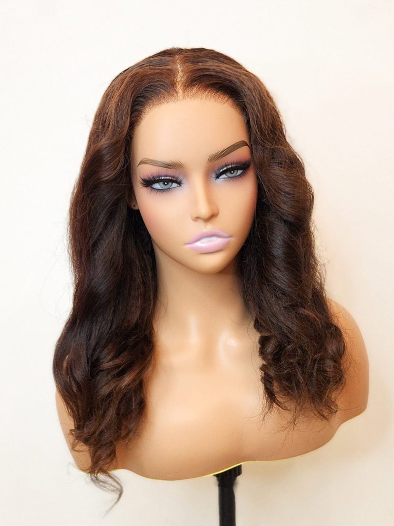 kinky straight glueless wig invisible small knots 5x5 swiss hd pre cut lace 16 18 180 density espresso brooklyn hair 16 18 espresso 46652673884466