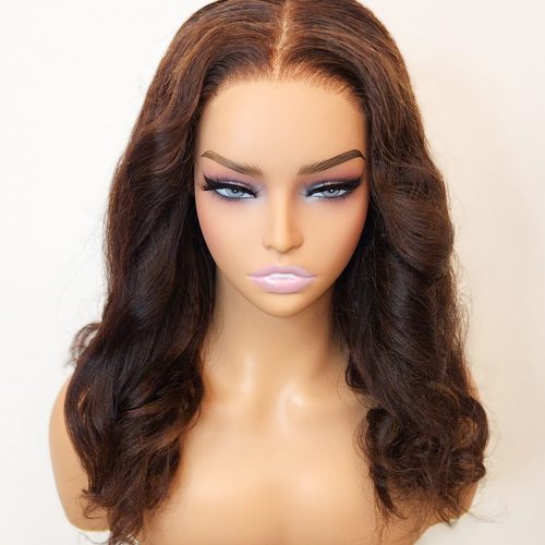 kinky straight glueless wig invisible small knots 5x5 swiss hd pre cut lace 16 18 180 density espresso brooklyn hair 16 18 espresso 46652674015538