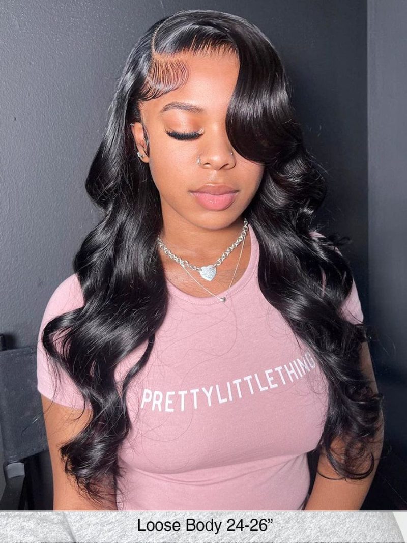 loose body wave glueless wig invisible small knots 5x5 swiss hd pre cut lace 180 density brooklyn hair 46508924404018