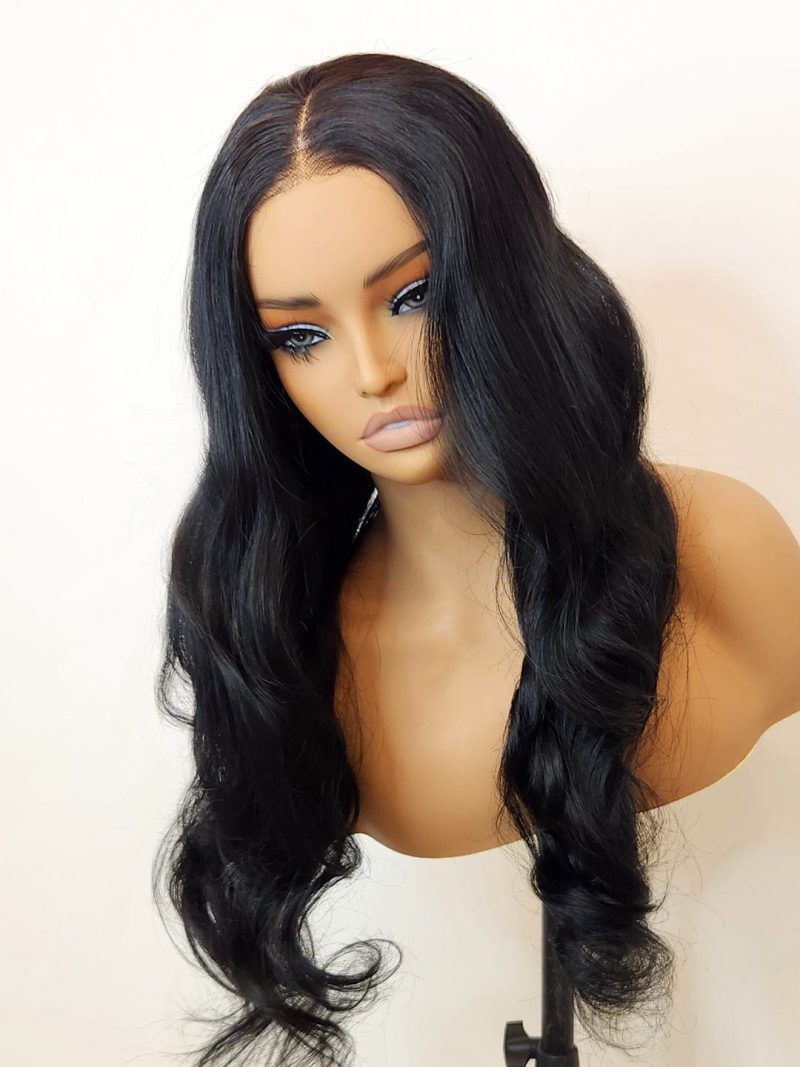 Brooklyn Hair Natural Loose Body Wave Glueless Wig Small Knots 5x5 Swiss HD Pre-Cut Lace 24-26" / Jet Black