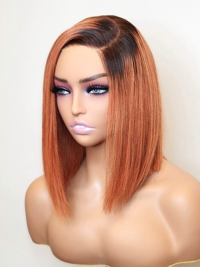 ombre ginger 5x5 hd pre cut lace glueless bob style wig brooklyn hair bob style 10 ombre ginger side c part 47831961534770