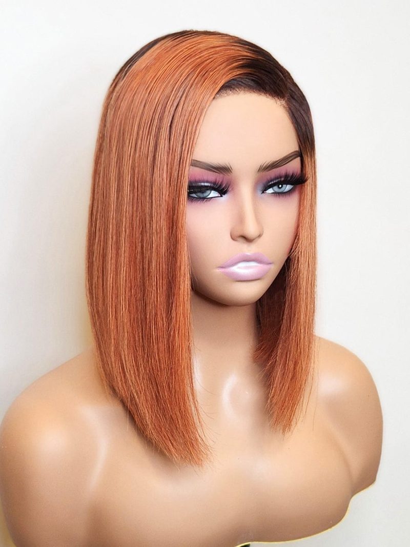 ombre ginger 5x5 hd pre cut lace glueless bob style wig brooklyn hair bob style 10 ombre ginger side c part 47831961567538