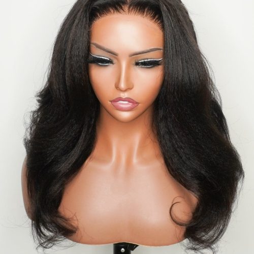 small knots 5x5 hd pre cut lace glueless wig kinky straight 180 density brooklyn hair 44618759340338