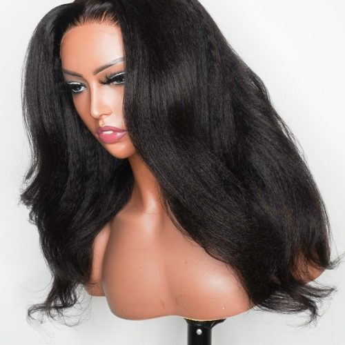 small knots 5x5 hd pre cut lace glueless wig kinky straight 180 density brooklyn hair 44618759635250