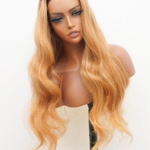 small knots 5x5 hd pre cut lace glueless wig ombre blonde loose body wave 180 density brooklyn hair 44618713792818