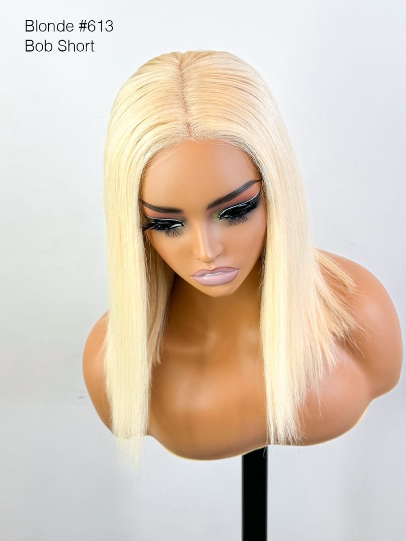 small knots 5x5 hd pre cut lace glueless wig platinum blonde straight bob 12 brooklyn hair bob style 12 platinum blonde swiss hd lace 45803552833842