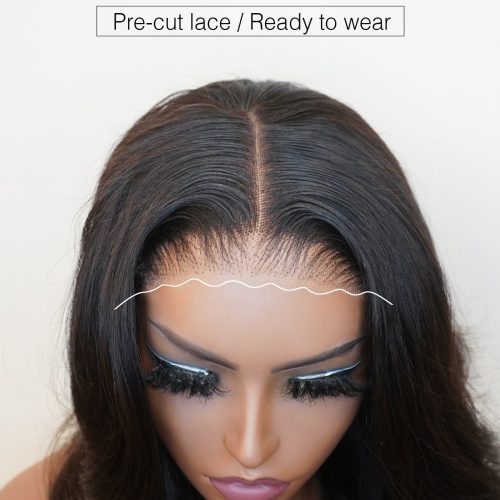 Brooklyn Hair Small Knots 5x5 HD Pre Cut Lace Glueless Wig Straight 180% Density