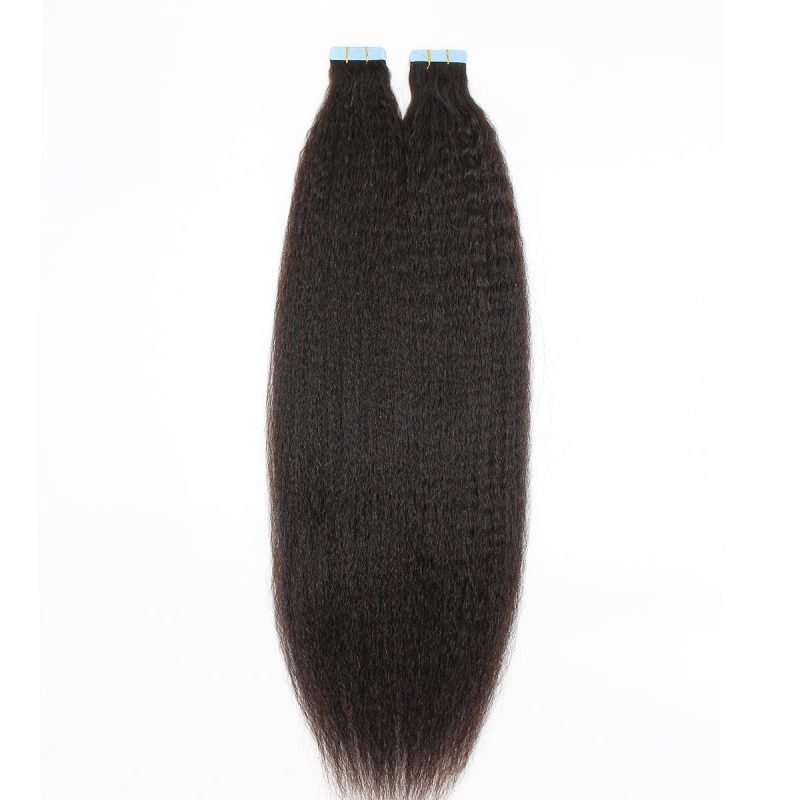 virgin kinky straight tape in hair extensions brooklyn hair 22 natural black 29523935330403